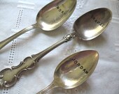 Vintage Silverware Personalized Spoon Name Place Card Favor Marker
