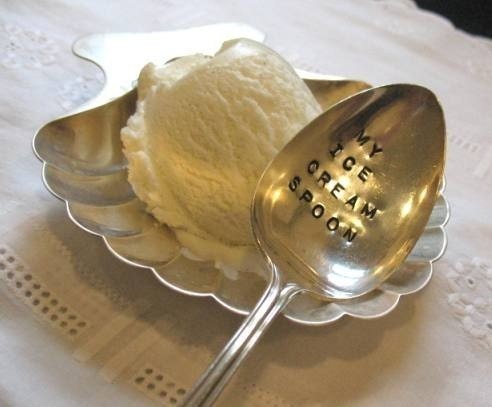 Vintage Silverware Ice Cream Spoon