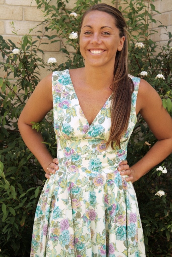 Lily blue and lilac floral dress: Size XS