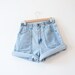 1990s light wash high waisted jean shorts - M