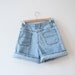 1990s light wash high waisted jean shorts - M