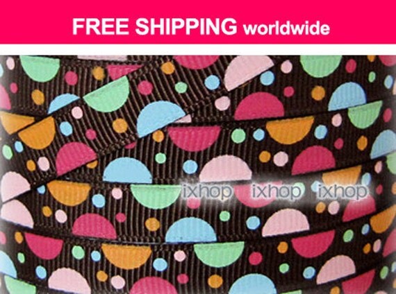 5 Yards 3/8" 9mm Popsicle Party Dots MTMG Grosgrain Ribbon Gymboree ... 7100/10 7100/31 7105 ..... FREE SHIPPING Worldwide