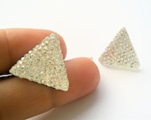 Glamourous Triangular Sparkle Stud Earrings