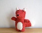 Fox, organic fox, red, white, plush, cuddly, soft, eco friendly, handmade, animal, toy, vegan