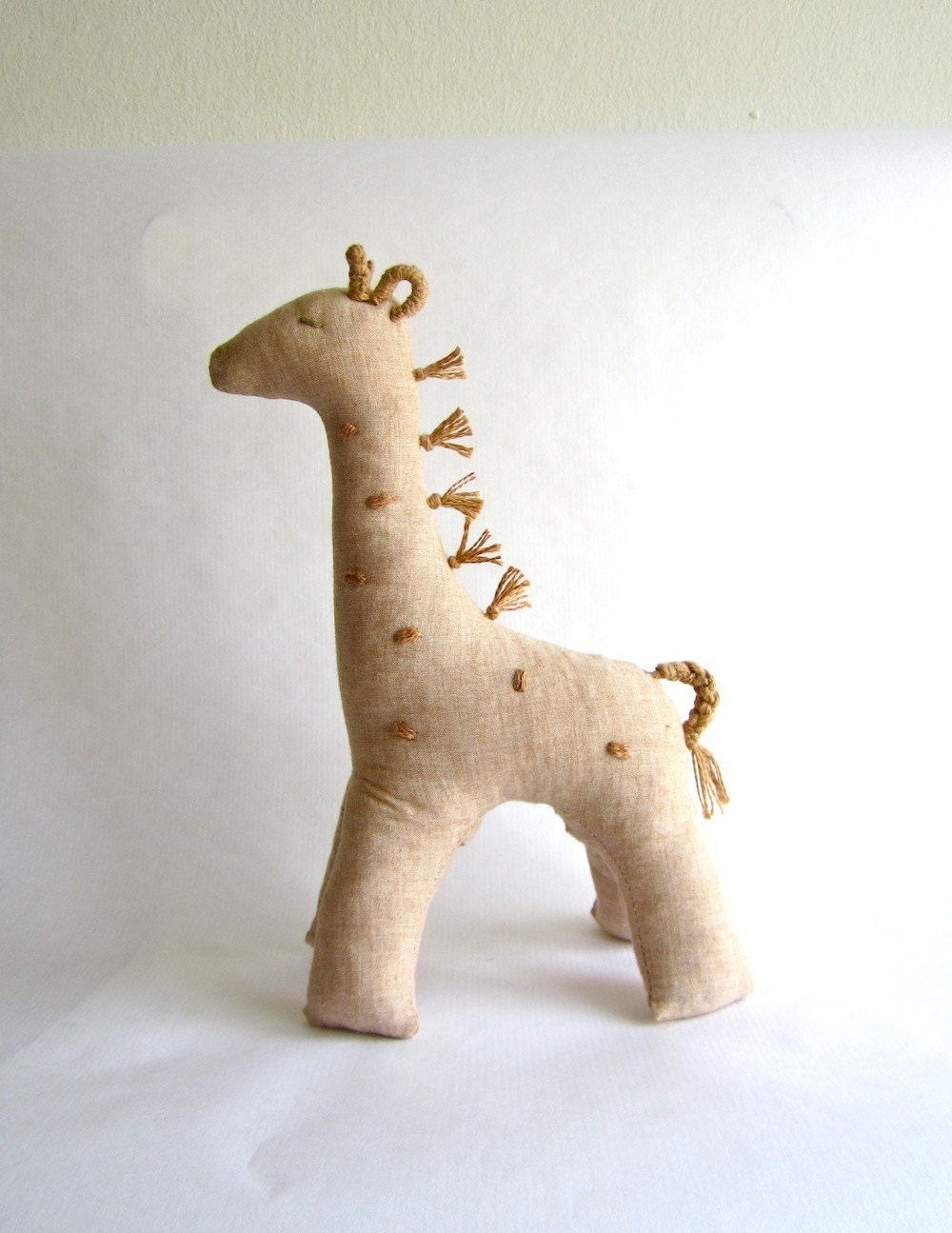 Giraffe, organic, color grown cotton, natural, eco friendly, brown, cosy, baby, shower gift, animal, can be vegan