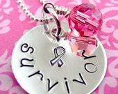 Cancer Survivor Necklace - Hand Stamped Jewelry -  Sterling Silver