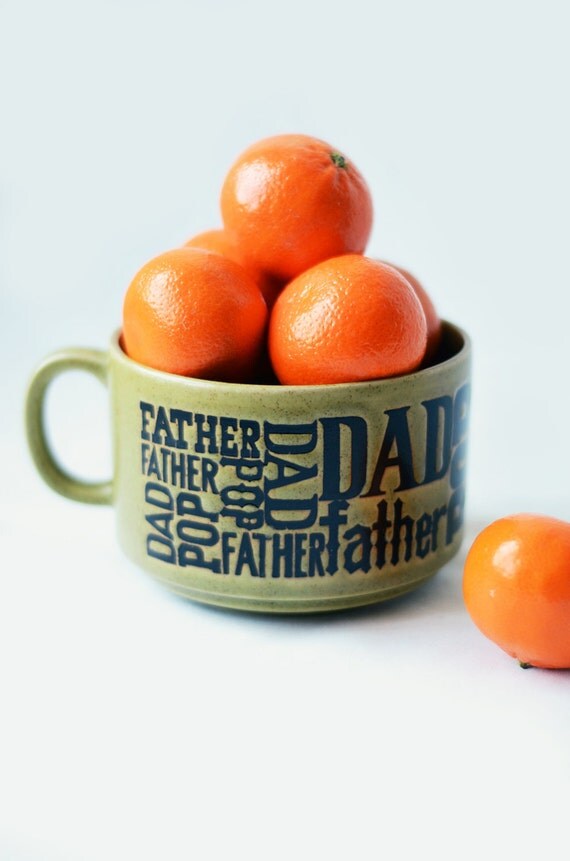 Extra Large Dad Mug in Speckled Green Ceramic