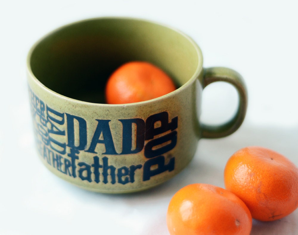 Extra Large Dad Mug in Speckled Green Ceramic