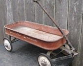 1958 Wagon 1950's Western Flyer Missile Little Red Wagon vintage steel metal antique Child's Toy Space Age relic classic 50's Made in USA