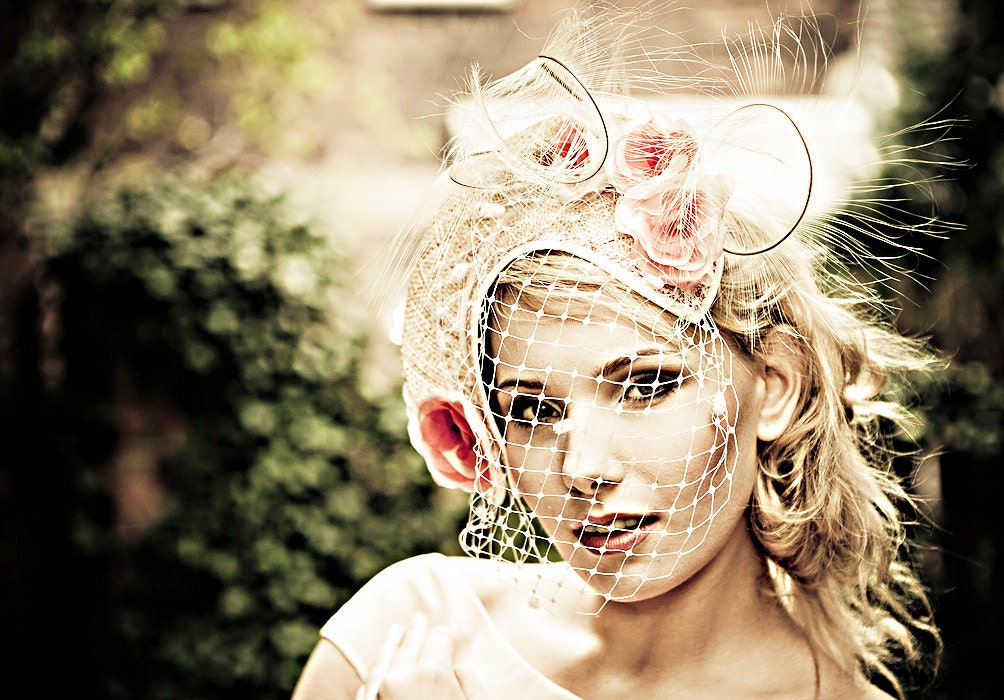 Natural-Straw-Pink-Handmade-Flowers-Headpiece-Fascinator-Cocktail-Hat-Races-Wedding-Races-Racing