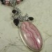 GENUINE Rhondochrosite and Garnet Beauty, Freshwater Pearl, Sterling Necklace