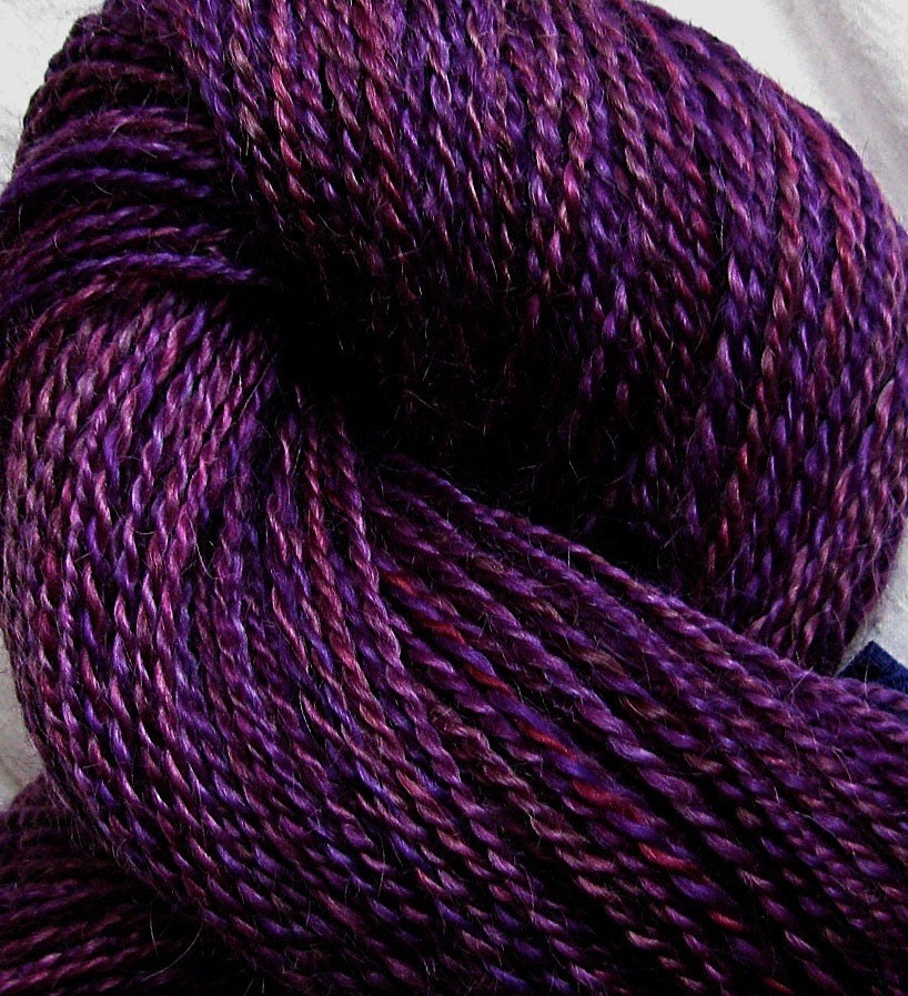 VIOLET HILL Handspun Yarn /Texas Kid Mohair Nylon Merino