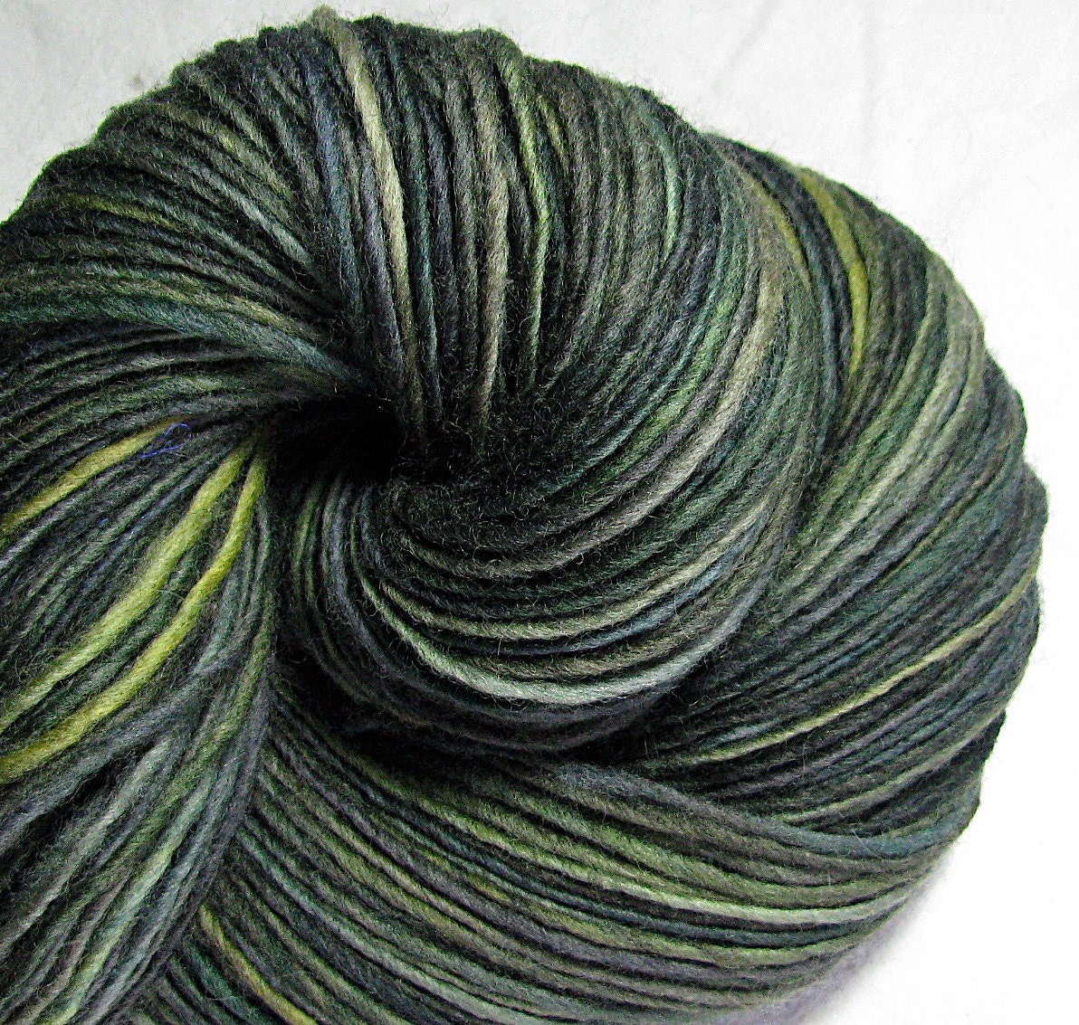 SALE Handspun Yarn Thick and Thin Single Falkland 'Forbidden Forest'