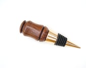 Handturned Columbian Kingwood Wine Bottle Stopper Gold Plate Handmade Wooden  Fathers Day