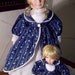 Vintage Dolls Mother and Baby, Victorian doll - Porcelain - 16 inch- Adjustable Stand