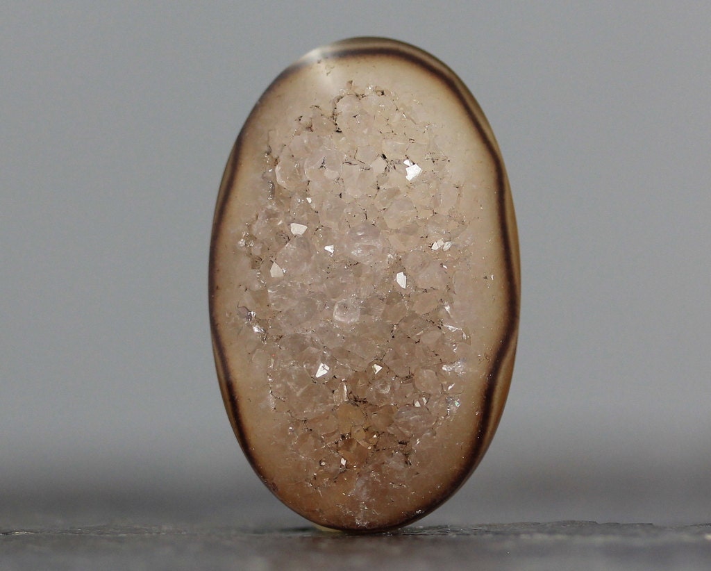 CLEARANCE - SALE - Druzy Supply, Brown Agate Drusy Gemstone Wire Wrapping, Bezel Setting Cabochon - 36mm (2093)