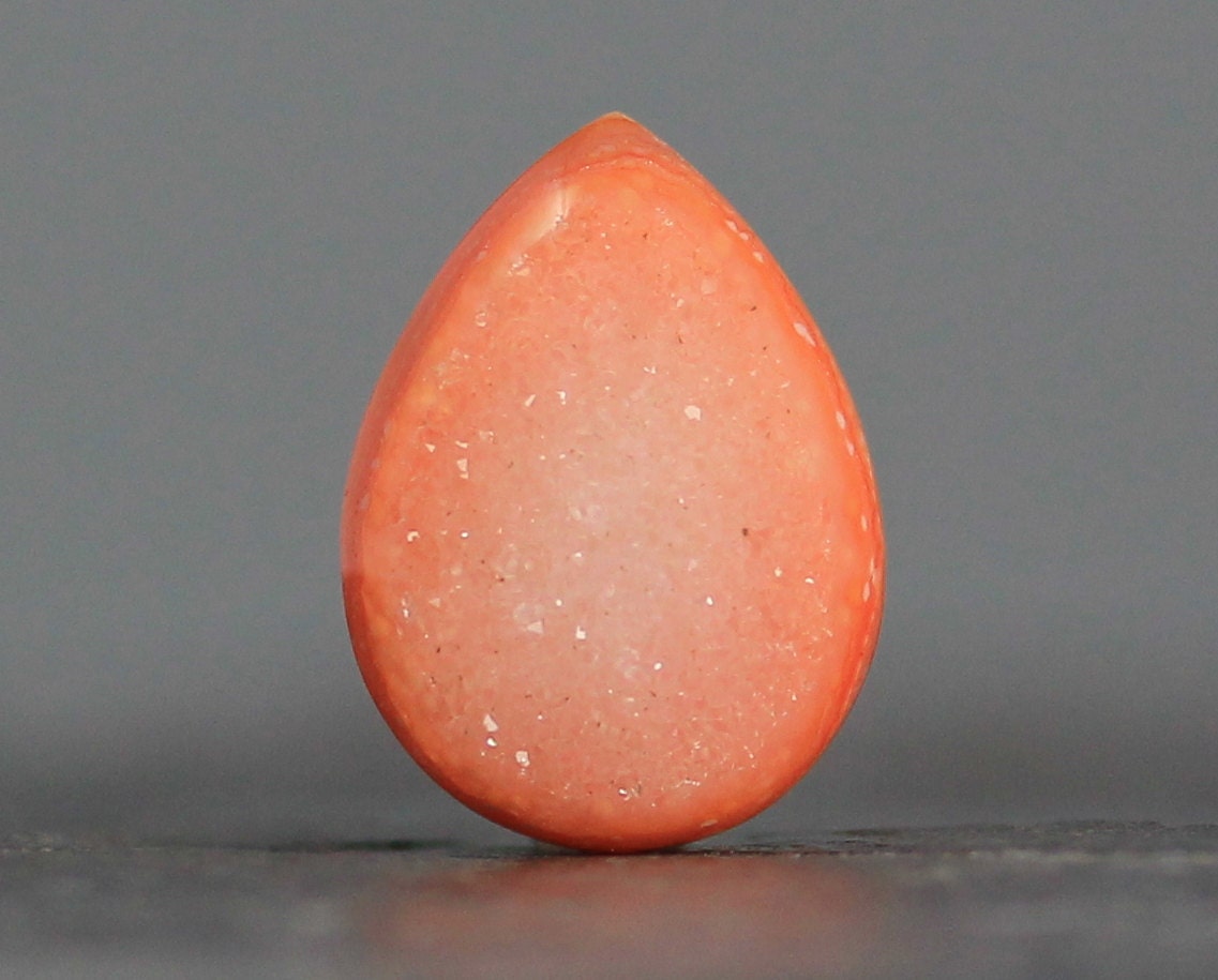 Orange Cabochon Druzy Gem - 21mm (2037)