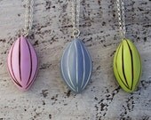 ALMOND Organic Pendant in Polymer Clay on a silver chain Pastel Color Chic and Original Present under 45 USD