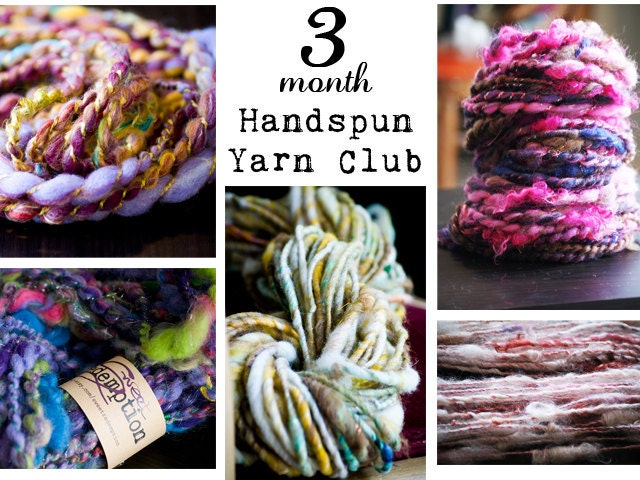 Handspun Yarn Club - 3 Months of Sweet Redemption Yarn - free U.S. shipping