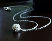 Rhinestone Filigree Drop Sterling Silver  Necklace
