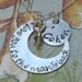 I love you to the moon and back necklace with one name charm - sterling silver hand stamped with new font