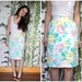 vintage pastel floral pencil skirt