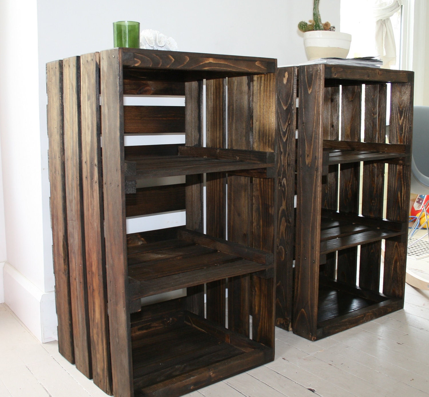  Crate Night Stand Furniture Table, Nightstands DIY From Crates