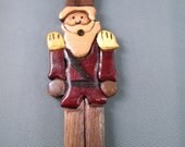 Toy soldier Christmas Ornament handmade wooden vintage holiday decor handcrafted Military Army Navy Marines stocking stuffer nutcracker