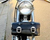 SALE Motorcycle Tool Bag Black Leather with Silver Buckles Can Be Personalized
