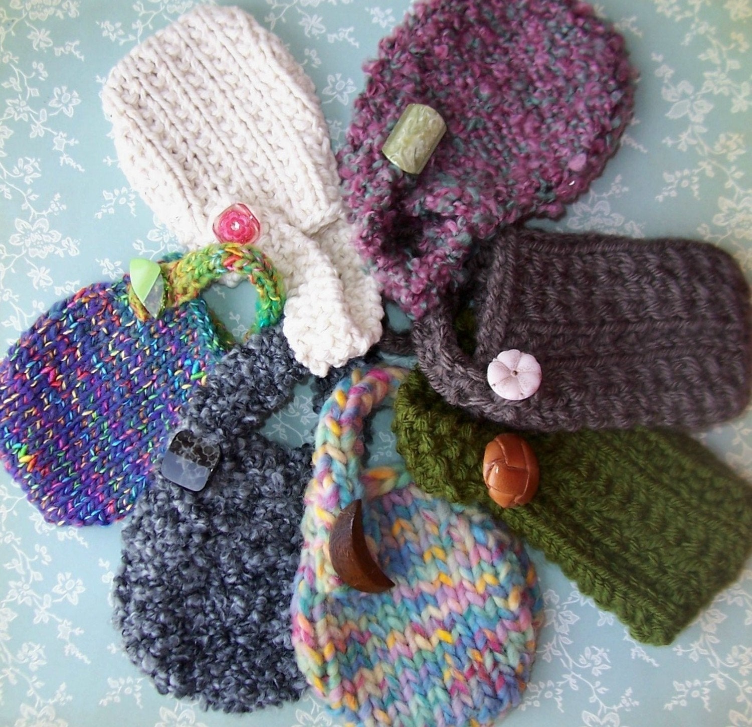4 Cell Phone Pouch Designs Instant Download PDF Kniting Patterns
