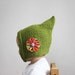 iddy Biddy Pixie Bonnet - Spring Green - Vintage Inspired Baby or Toddler Cap with Flower on the Side
