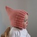 Simple Ribbed Pixie Bonnet - Pale Pink - Little Girl Vintage Inspired Knit Hat