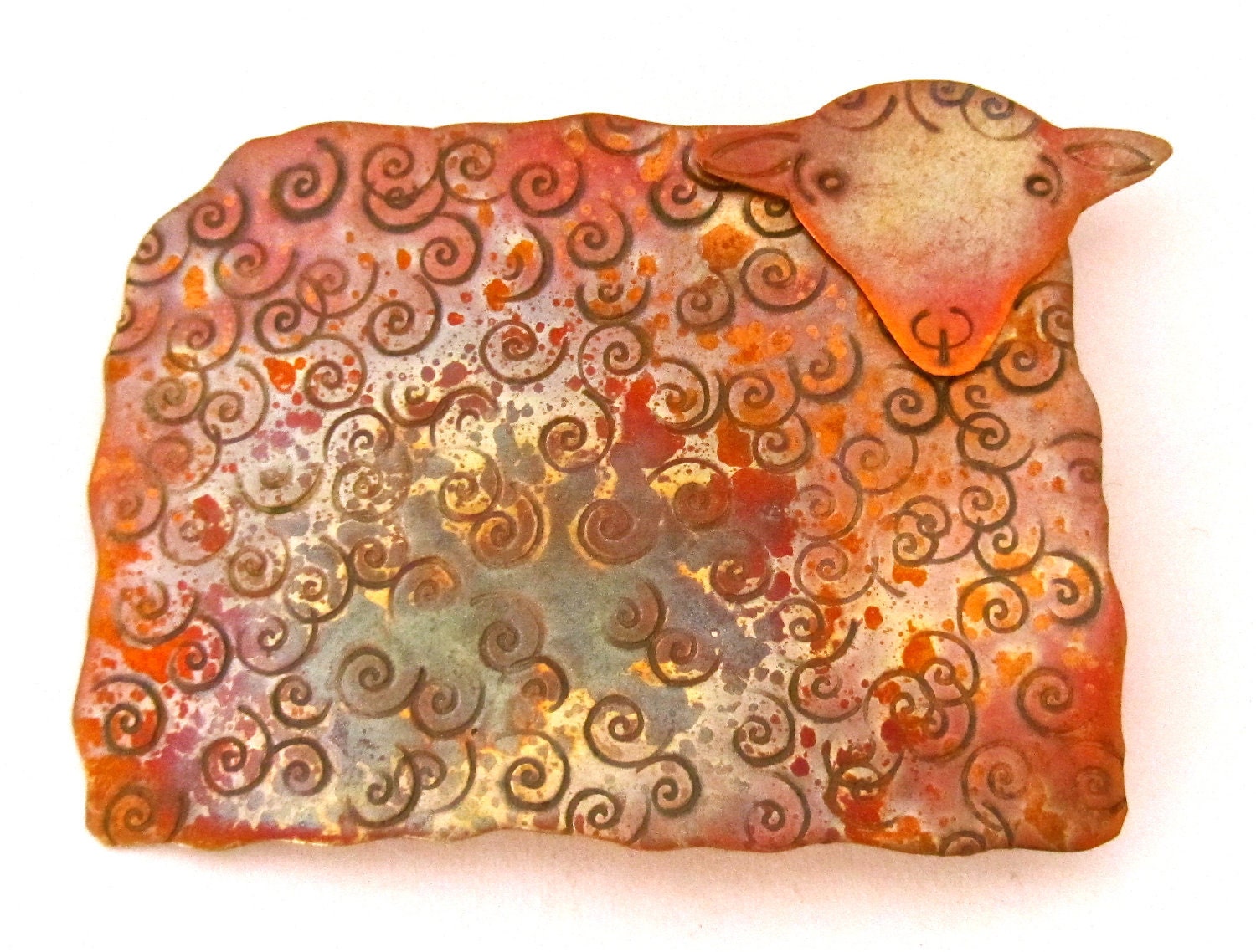 Handmade Brooch - Copper Brooch - Sheep Gift - Sheep Brooch no. 7