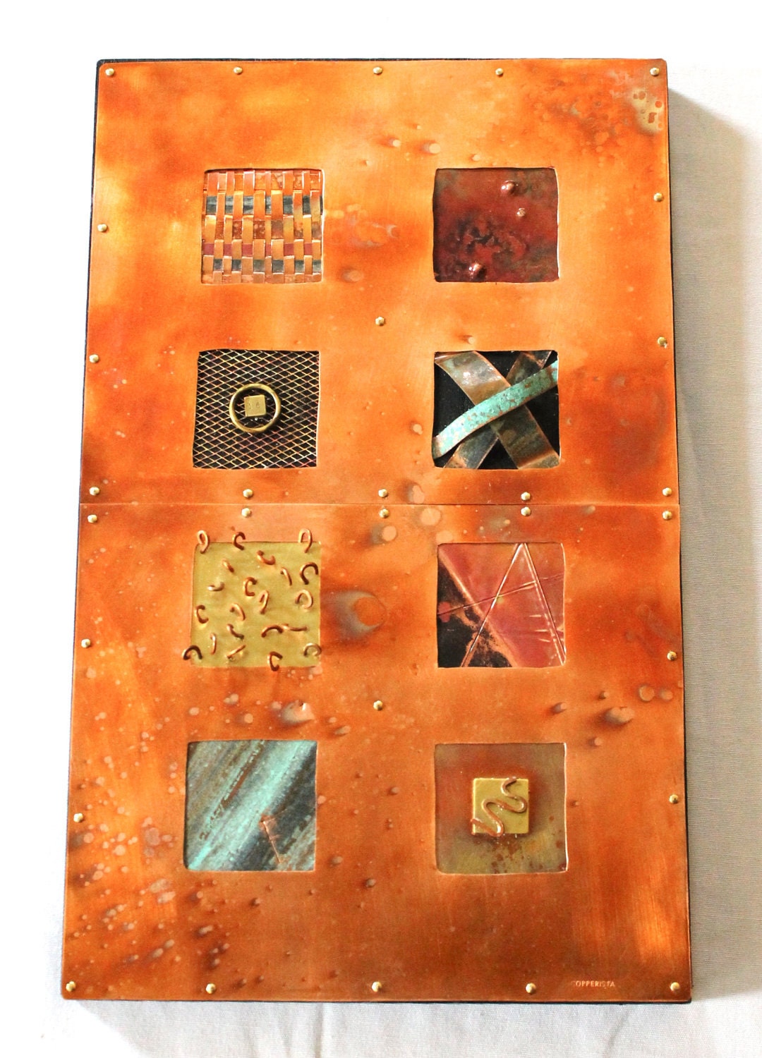 8 Squares Copper Boxes - Home Decor - Copper Wall Art