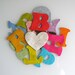 PERSONALIZED NAME eco-friendly banner from European Heathered Wool Felt (made to order)