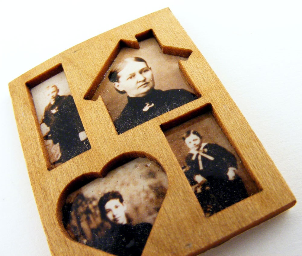 Miniature Dollhouse Picture Antique Family Photos Collage