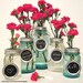Chalkboard Wedding Table Numbers 5 Mason Jar Labels Mason Jar Wedding Party Centerpiece Handmade Upcycled Charms Only-No Jars