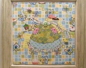 12"x12 Original Mixed Media  Cupcakes & Peace