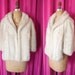 Vintage 1950's Winter White Faux Rabbit Fur Wrap