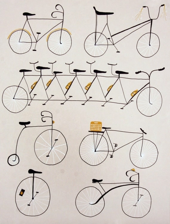 Cycling Print SCREENPRINT SERIGRAPH