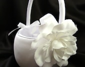 Jessica Collection - Flower Girl Basket with Camellia Bloom