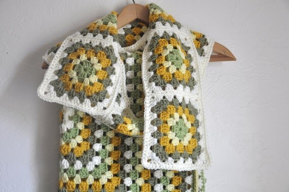 Granny Square Scarf and Matching Baby Blanket Set Custom Made