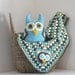 Owl Granny Square Baby Blanket & Owl Plushie Nursery Decor Set