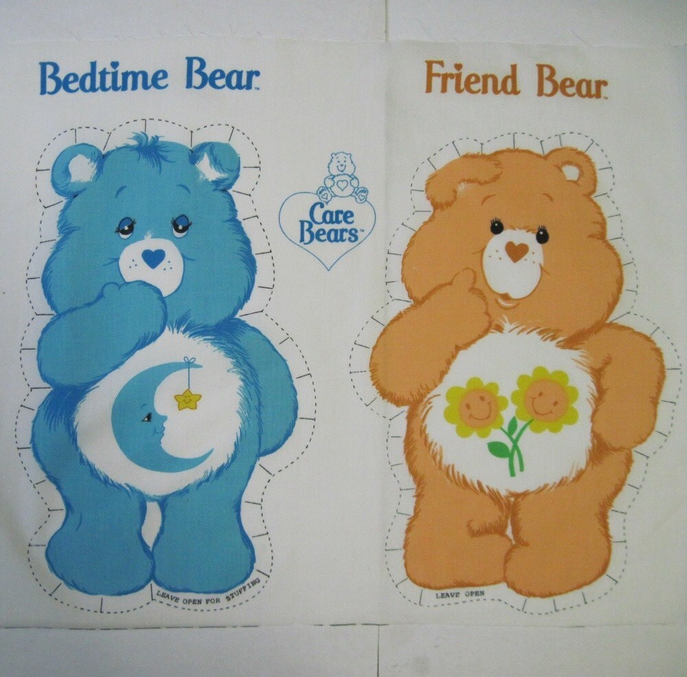1980s Pre Printed Fabric Sewing Patterns for 2 CARE BEAR by cammoo