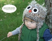 Crochet Owl Hat - Child Size