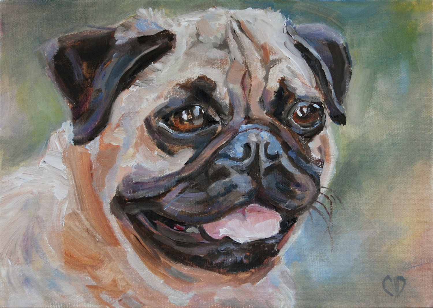 Commission Dog Portrait, Pet Portrait, Dog painting, animal painting, horse painting - original oil painting by Carol DeMumbrum