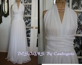 1950s Inspired Drape STunning Custom made Marilyn M Wrap Waist Bridal Formal Gala Evening long Wedding Dress