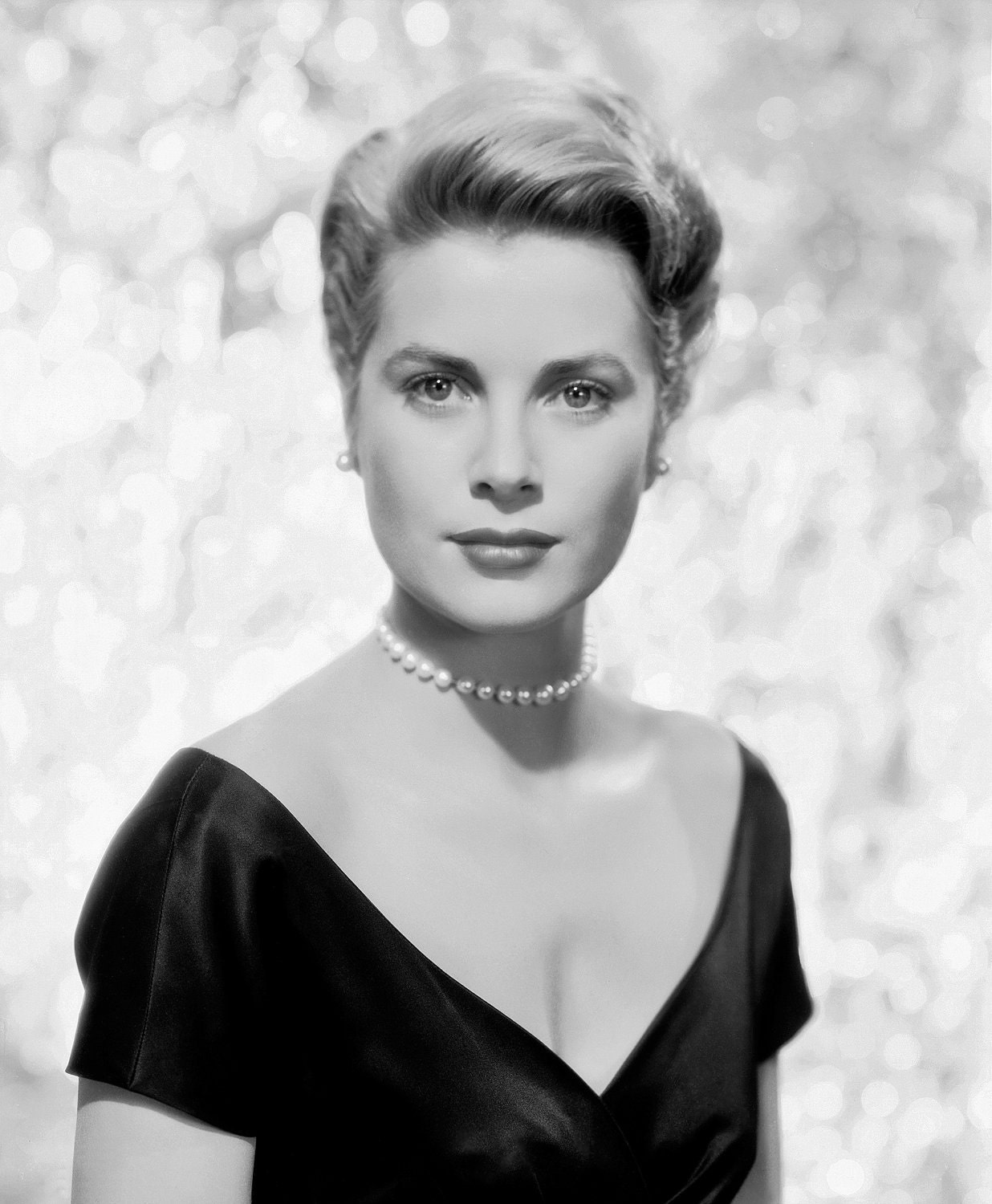 1950s Style Black/Wht Grace Kelly Rear Window Inspired Full Skirt Evening Wedding Dress CUSTOM