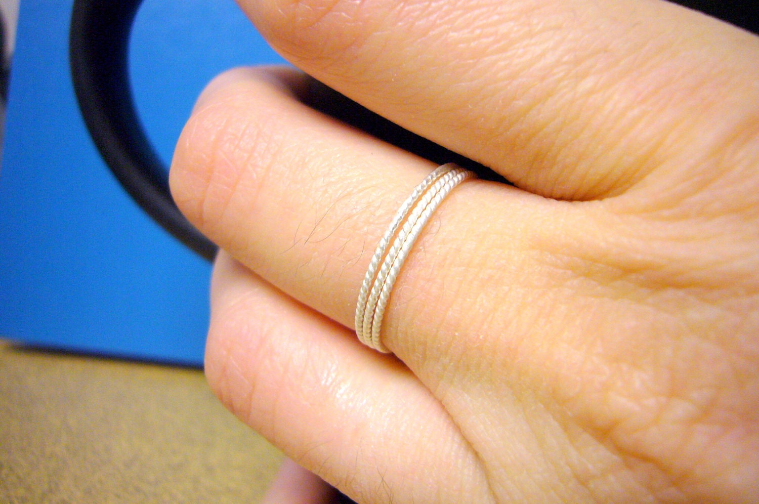 Sterling silver stacking ring set stackable rings stackable ring sterling ring super skinny twisted wire Etsy jewelry