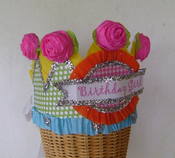 BIRTHDAY GIRL Birthday Crown Hat Adult or Child- customize with any saying Il_570xn